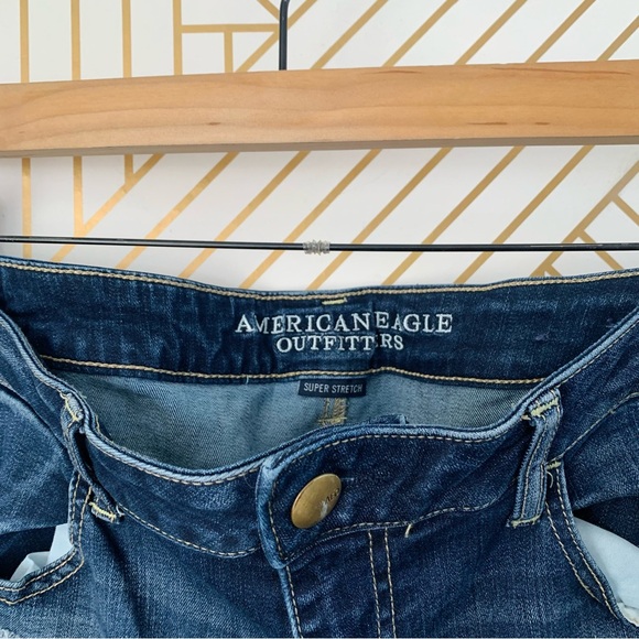 American Eagle Jegging super stretch Ripped Distressed Denim skinny Jeans 14 - Picture 4 of 11